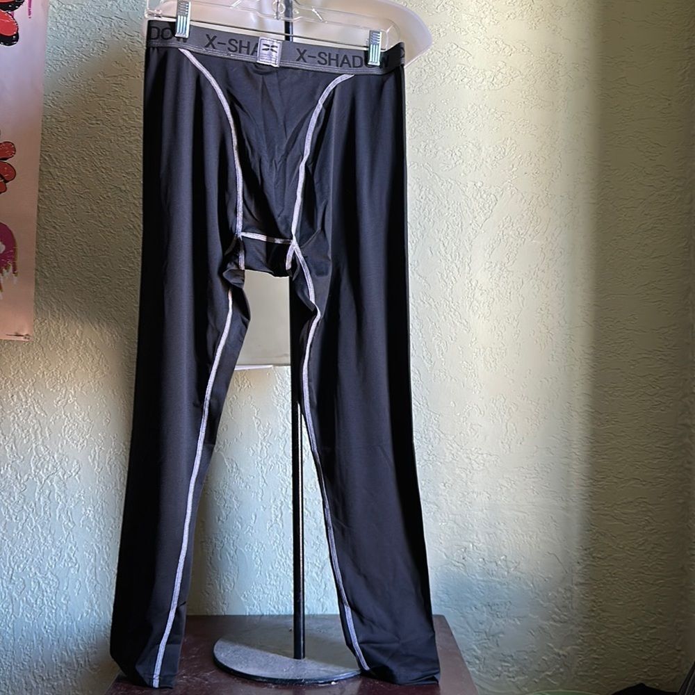 X-Shadow Men's XL Black Compression Pants Tights Base Layer Athletic